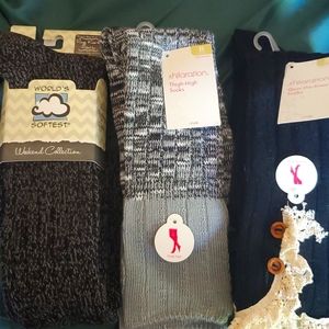 Girly Thigh High Tights Socks 3 pack